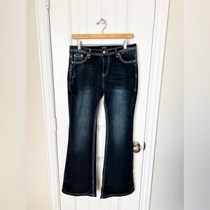 Flamingo Dark Wash Flare Cactus Women’s Denim Jeans Size Large